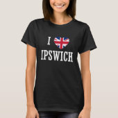 I Love Ipswich England Union Jack Flag Heart Engli T-Shirt (Vorderseite)