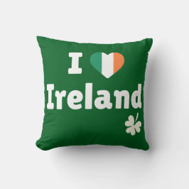 I Love Ireland - Irish Flag Heart & Shamrock Kissen
