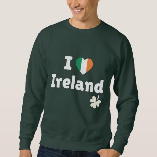 I Love Ireland - Irish Flag Heart & Shamrock Sweatshirt (Vorderseite)