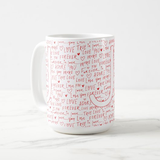 I Love J You — Personalized Initial “J” Romantic D Kaffeetasse (Vorderseite Links)