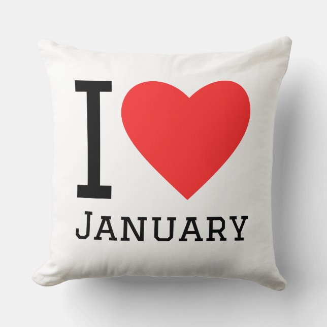 I love January  Square Sticker Kissen (Vorderseite)
