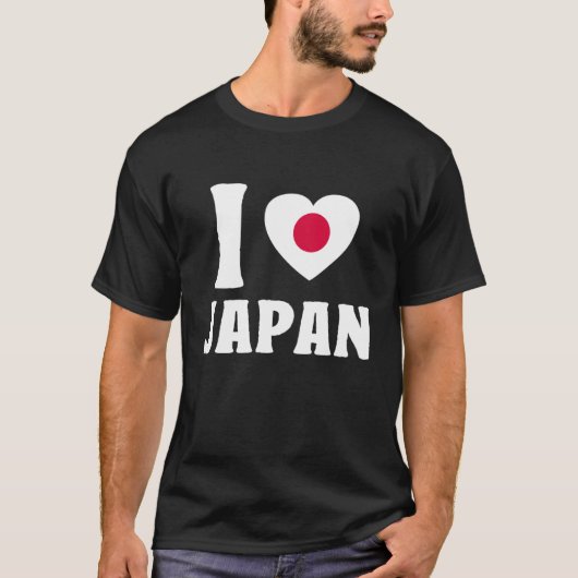 I Love Japan Flag Japanese Heart T-Shirt (Vorderseite)