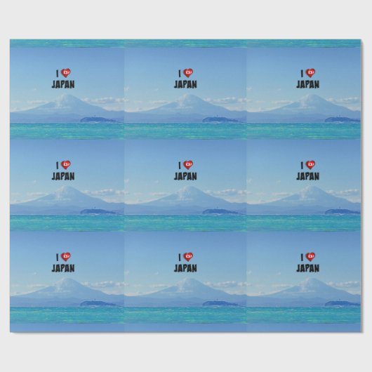 "I Love Japan," Mt. Fuji Geschenkpapier (Flach)