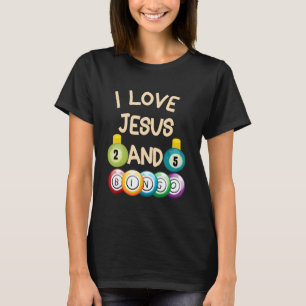I Love Jesus And Bingo Christian Cross Board Games T-Shirt