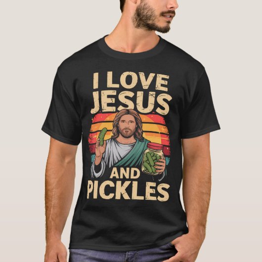 I Love Jesus And Pickles Shirt Cucumber Jesus Pick (Vorderseite)