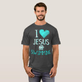 I Love Jesus And Swimming Christian Swimmer Gift T-Shirt (Vorne ganz)