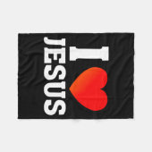 I Love Jesus  Fleecedecke (Vorderseite (Horizontal))