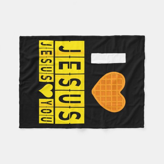 I Love Jesus Waffle Heart Jesus Loves You Funny Br Fleecedecke (Vorderseite (Horizontal))