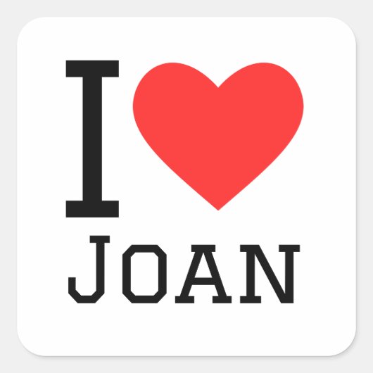 I love Joan Quadratischer Aufkleber (Vorderseite)