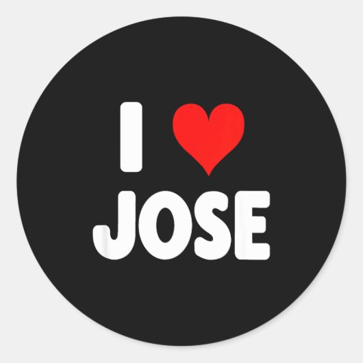 I Love Jose - Heart Runder Aufkleber (Vorderseite)