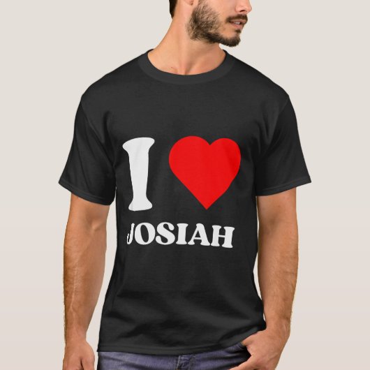 I Love Josiah I Heart Josiah Name Y2k Valentines D T-Shirt (Vorderseite)