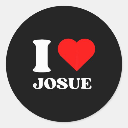 I Love Josue I Heart Josue Name Y2k Valentines Day Runder Aufkleber (Vorderseite)