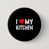 I Love Kitchen - Heart - Funny Cute Cook Remodel C Button (Vorderseite)