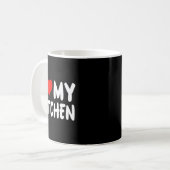I Love Kitchen - Heart - Funny Cute Cook Remodel C Kaffeetasse (Vorderseite Links)