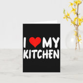 I Love Kitchen - Heart - Funny Cute Cook Remodel C Karte (Gelbe Blume)