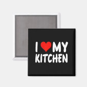 I Love Kitchen - Heart - Funny Cute Cook Remodel C Magnet (Vorderseite/Rückseite)