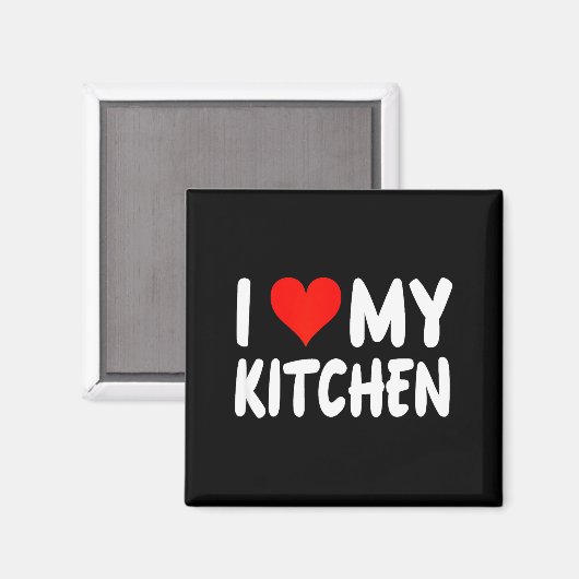 I Love Kitchen - Heart - Funny Cute Cook Remodel C Magnet (Vorderseite/Rückseite)