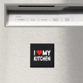 I Love Kitchen - Heart - Funny Cute Cook Remodel C Magnet (In Situ (Geschirrspüler))