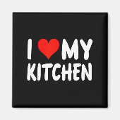 I Love Kitchen - Heart - Funny Cute Cook Remodel C Magnet (Vorne)