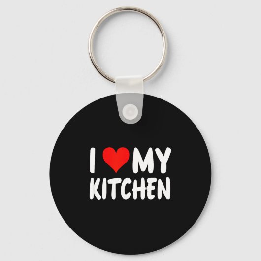 I Love Kitchen - Heart - Funny Cute Cook Remodel C Schlüsselanhänger (Vorderseite)