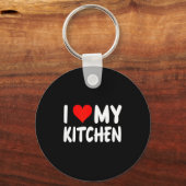 I Love Kitchen - Heart - Funny Cute Cook Remodel C Schlüsselanhänger (Vorderseite)