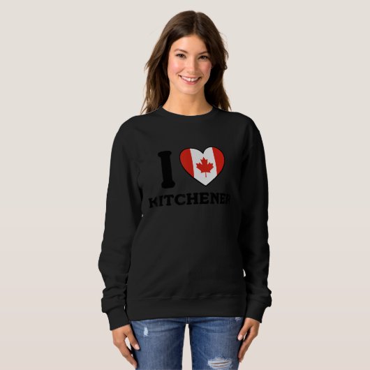 I Love Kitchener Canada Heart Flag Sweatshirt (Vorne ganz)