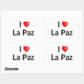 I love La Paz Rechteckiger Aufkleber (Blatt)