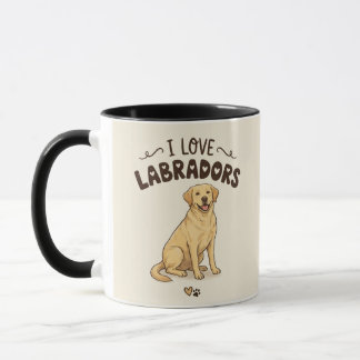 I Love Labradors Mug – Hand-Drawn Illustration Tasse