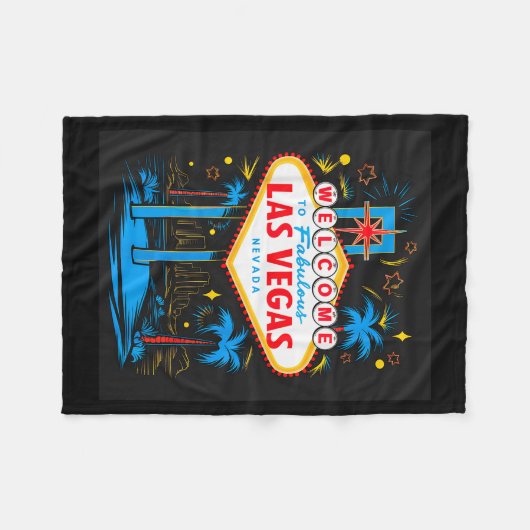 I Love Las Vegas Nevada City Vegas Souvenir Las Ve Fleecedecke (Vorderseite (Horizontal))