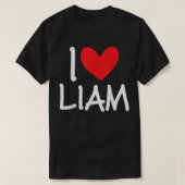 I Love Liam Name Heart Personalized Men Guy BFF T-Shirt (Design vorne)