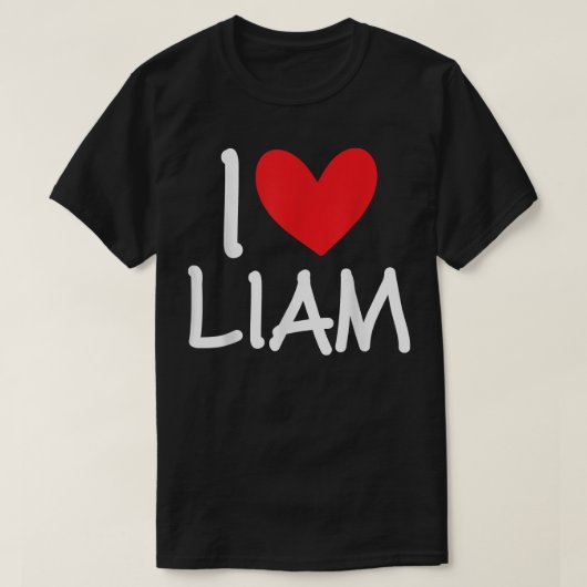 I Love Liam Name Heart Personalized Men Guy BFF T-Shirt (Design vorne)