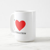 I love Liechtenstein square sticker Kaffeetasse (Vorderseite Links)