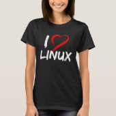 I Love Linux with Heart Penguin Tux Open Source Os T-Shirt (Vorderseite)