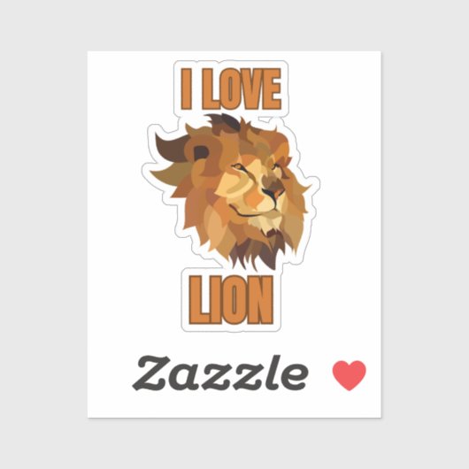 I Love Lion – Animal Lover Design for Wildlife Fan Aufkleber (Blatt)