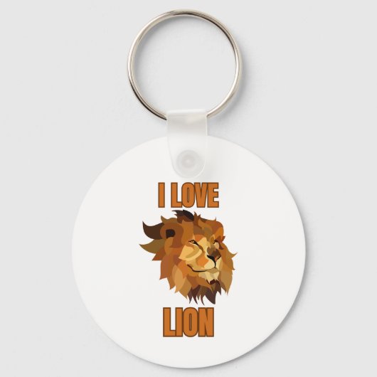 I Love Lion for Animal Lover and Wildlife Fan Schlüsselanhänger (Vorderseite)