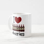I Love Livermore Wineries Heart and Wine Bottles Kaffeetasse (Vorderseite Links)