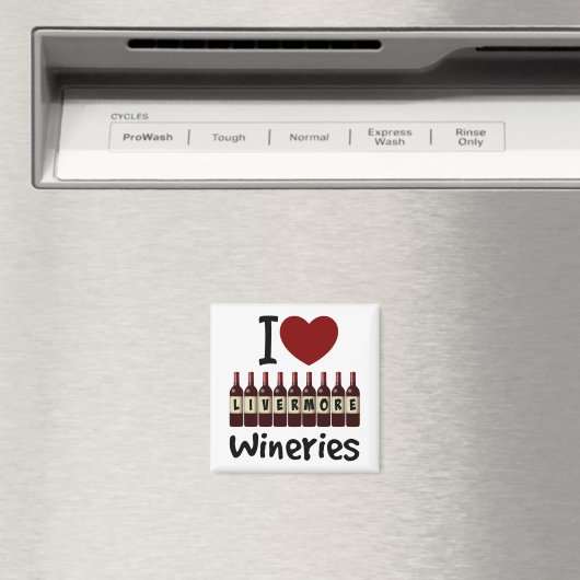 I Love Livermore Wineries Heart and Wine Bottles Magnet (In Situ (Geschirrspüler))