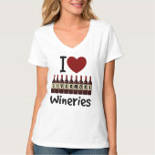 I Love Livermore Wineries Heart and Wine Bottles T-Shirt (Vorderseite)