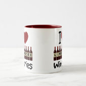 I Love Livermore Wineries Heart and Wine Bottles Zweifarbige Tasse (Mittel)
