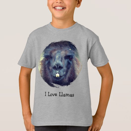 I Love Llamas Farm Animal T-Shirt (Vorderseite)