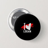 I Love Logan I Heart Logan  Button (Vorne & Hinten)