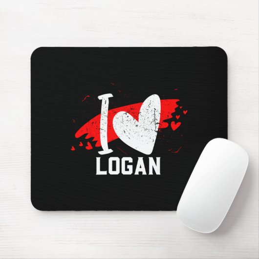 I Love Logan I Heart Logan Mousepad (Mit Mouse)