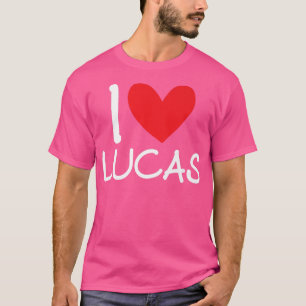 I Love Lucas Name Personalized Men Guy BFF Friend T-Shirt
