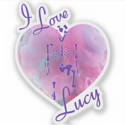 I Love Lucy Fossil Australopithecus Aufkleber (Vorderseite)