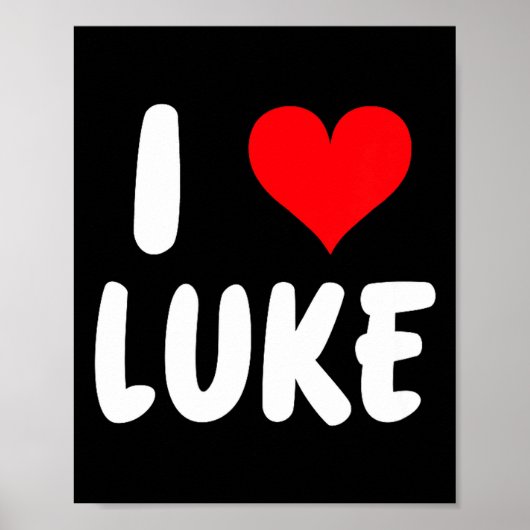 I Love Luke - Heart - Name Poster (Vorne)