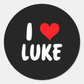 I Love Luke - Heart - Name  Runder Aufkleber (Vorderseite)