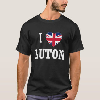 I Love Luton England Union Jack Flag Heart English T-Shirt