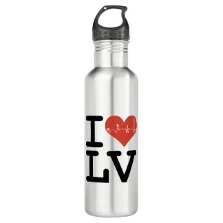 I LOVE LV HEARTBEAT SKYLINE EDELSTAHLFLASCHE