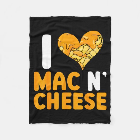 I Love Mac N' Cheese Funny Mac And Cheese Fleecedecke (Vorderseite)