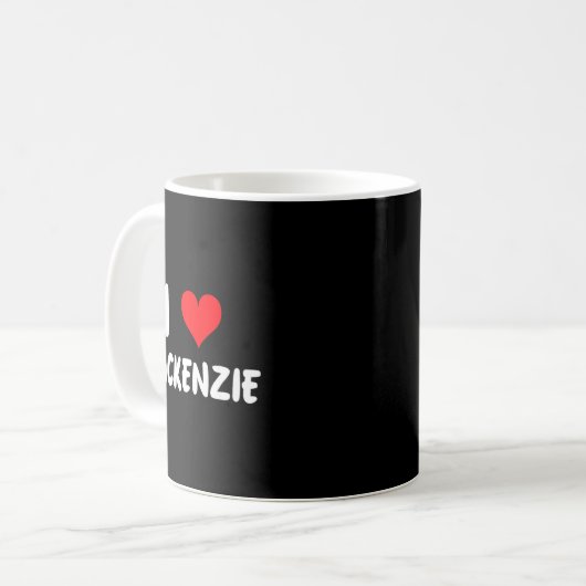 I Love Mackenzie - Heart - Name Kaffeetasse (Vorderseite Links)